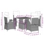 Set comedor de jardín 5 piezas con cojines ratán sintético gris de vidaXL, Conjuntos de jardín - Ref: Foro24-3277460, Precio:...