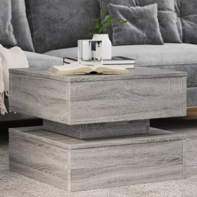 Gray Sonoma LED coffee table 50x50x40 cm by vidaXL, Coffee table - Ref: Foro24-839859, Price: 83,37 €, Discount: %