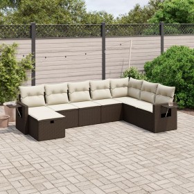 Set of 8-piece garden sofas and brown synthetic rattan cushions by vidaXL, Garden sets - Ref: Foro24-3263899, Price: 539,99 €...