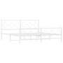 Metal bed frame with white headboard and footboard 180x200 cm by vidaXL, Beds and slatted bases - Ref: Foro24-376297, Price: ...