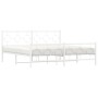 Metal bed frame with white headboard and footboard 180x200 cm by vidaXL, Beds and slatted bases - Ref: Foro24-376297, Price: ...