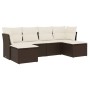 Set of 6 garden sofas and brown synthetic rattan cushions. by vidaXL, Garden sets - Ref: Foro24-3249852, Price: 390,84 €, Dis...