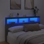 Cabecero de cama con luz LED gris hormigón 180x17x102 cm de vidaXL, Cabeceros y pies de cama - Ref: Foro24-839213, Precio: 10...