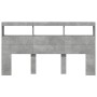 Bed headboard with LED light in concrete gray 180x17x102 cm by vidaXL, Headboards and footboards - Ref: Foro24-839213, Price:...