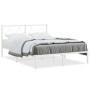 Estructura de cama con cabecero metal blanca 140x200 cm de vidaXL, Camas y somieres - Ref: Foro24-376276, Precio: 104,64 €, D...