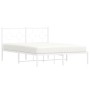 Estructura de cama con cabecero metal blanca 140x200 cm de vidaXL, Camas y somieres - Ref: Foro24-376276, Precio: 104,64 €, D...