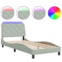 Estructura cama con luces LED terciopelo gris claro 80x200 cm de vidaXL, Camas y somieres - Ref: Foro24-3213819, Precio: 152,...