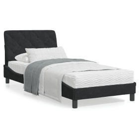 Estructura de cama con luces LED de terciopelo negro 90x190 cm de vidaXL, Camas y somieres - Ref: Foro24-3213827, Precio: 148...