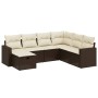 7-piece garden sofa set with brown PE rattan cushions by vidaXL, Garden sets - Ref: Foro24-3263529, Price: 477,56 €, Discount: %