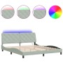 Bed frame with light gray velvet LED lights 180x200 cm by vidaXL, Beds and slatted bases - Ref: Foro24-3213867, Price: 236,11...