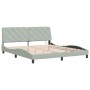 Estructura cama con luces LED terciopelo gris claro 180x200 cm de vidaXL, Camas y somieres - Ref: Foro24-3213867, Precio: 236...