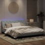 Bed frame with light gray velvet LED lights 180x200 cm by vidaXL, Beds and slatted bases - Ref: Foro24-3213867, Price: 236,11...