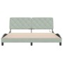 Estructura cama con luces LED terciopelo gris claro 180x200 cm de vidaXL, Camas y somieres - Ref: Foro24-3213867, Precio: 236...