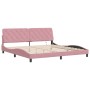 Bed frame with LED lights in pink velvet 200x200 cm by vidaXL, Beds and slatted bases - Ref: Foro24-3213878, Price: 253,52 €,...