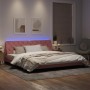 Bed frame with LED lights in pink velvet 200x200 cm by vidaXL, Beds and slatted bases - Ref: Foro24-3213878, Price: 253,52 €,...