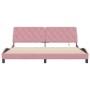 Bed frame with LED lights in pink velvet 200x200 cm by vidaXL, Beds and slatted bases - Ref: Foro24-3213878, Price: 253,52 €,...