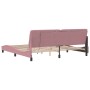 Bed frame with LED lights in pink velvet 200x200 cm by vidaXL, Beds and slatted bases - Ref: Foro24-3213878, Price: 253,52 €,...