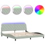 Estructura cama con luces LED terciopelo gris claro 200x200 cm de vidaXL, Camas y somieres - Ref: Foro24-3213873, Precio: 254...