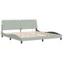 Estructura cama con luces LED terciopelo gris claro 200x200 cm de vidaXL, Camas y somieres - Ref: Foro24-3213873, Precio: 254...