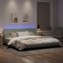 Estructura cama con luces LED terciopelo gris claro 200x200 cm de vidaXL, Camas y somieres - Ref: Foro24-3213873, Precio: 254...