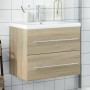 Mueble de baño con lavabo integrado roble Sonoma de vidaXL, Tocadores de baño - Ref: Foro24-3278767, Precio: 212,39 €, Descue...