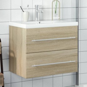 Badmöbel mit integriertem Waschbecken Sonoma Eiche von vidaXL, Badezimmerwaschtische - Ref: Foro24-3278767, Preis: 207,54 €, ...