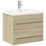 Mueble de baño con lavabo integrado roble Sonoma de vidaXL, Tocadores de baño - Ref: Foro24-3278767, Precio: 212,39 €, Descue...