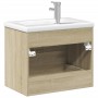 Badmöbel mit integriertem Waschbecken Sonoma Eiche von vidaXL, Badezimmerwaschtische - Ref: Foro24-3278767, Preis: 212,39 €, ...