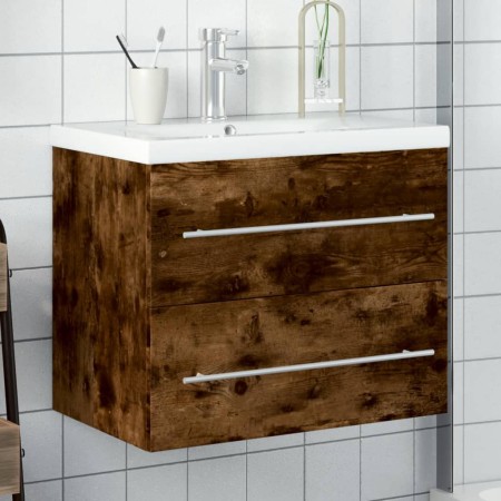 Bathroom furniture with integrated smoked oak sink by vidaXL, bathroom vanities - Ref: Foro24-3278773, Price: 201,07 €, Disco...