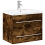 Mueble de baño con lavabo integrado roble ahumado de vidaXL, Tocadores de baño - Ref: Foro24-3278773, Precio: 201,07 €, Descu...