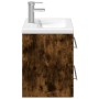 Mueble de baño con lavabo integrado roble ahumado de vidaXL, Tocadores de baño - Ref: Foro24-3278773, Precio: 193,14 €, Descu...