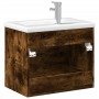 Mueble de baño con lavabo integrado roble ahumado de vidaXL, Tocadores de baño - Ref: Foro24-3278773, Precio: 193,14 €, Descu...