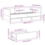 Liegestuhl mit Schubladen aus geräucherter Eichen-Ingenieurholz 90x200 cm. von vidaXL, Betten und Lattenroste - Ref: Foro24-3...