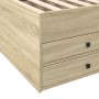 Sunbed with drawers in Sonoma oak engineered wood 90x200 cm by vidaXL, Beds and slatted bases - Ref: Foro24-3280876, Price: 1...