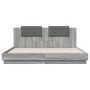 Sonoma gray engineered wood bed with headboard 180x200 cm by vidaXL, Beds and slatted bases - Ref: Foro24-3209903, Price: 215...