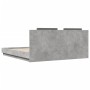 Concrete gray engineered wood bed with headboard 180x200 cm by vidaXL, Beds and slatted bases - Ref: Foro24-3209901, Price: 2...