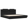 Bed frame with black engineered wood headboard 180x200 cm by vidaXL, Beds and slatted bases - Ref: Foro24-3209899, Price: 218...