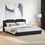 Bed frame with black engineered wood headboard 180x200 cm by vidaXL, Beds and slatted bases - Ref: Foro24-3209899, Price: 218...