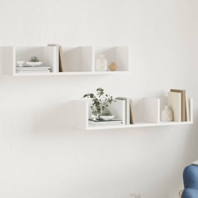 Wall-mounted furniture 2 units engineered wood white 75x18x16.5 cm by vidaXL, Shelves and shelves - Ref: Foro24-840430, Price...