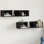 Wall-mounted furniture 2 units engineered wood black 75x18x16.5 cm by vidaXL, Shelves and shelves - Ref: Foro24-840432, Price...