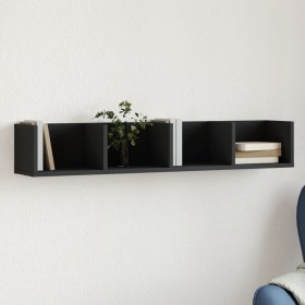 Engineered wood black wall shelf 99x18x16.5 cm by vidaXL, Shelves and shelves - Ref: Foro24-840445, Price: 29,37 €, Discount: %