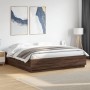 Oak brown engineered wood bed frame 180x200 cm by vidaXL, Beds and slatted bases - Ref: Foro24-3209687, Price: 168,69 €, Disc...