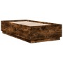 Estructura cama con luces LED madera roble ahumado 90x190 cm de vidaXL, Camas y somieres - Ref: Foro24-3209664, Precio: 124,9...