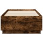 Estructura cama con luces LED madera roble ahumado 90x190 cm de vidaXL, Camas y somieres - Ref: Foro24-3209664, Precio: 124,9...