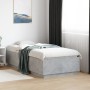 Bed frame with LED lights concrete gray wood 75x190 cm by vidaXL, Beds and slatted bases - Ref: Foro24-3209670, Price: 120,93...