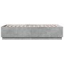 Bed frame with LED lights concrete gray wood 75x190 cm by vidaXL, Beds and slatted bases - Ref: Foro24-3209670, Price: 120,93...