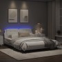 Bed frame with LED lights white PE leather 160x200 cm by vidaXL, Beds and slatted bases - Ref: Foro24-3214118, Price: 211,13 ...