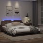 Bed frame with LED light brown synthetic leather 180x200cm by vidaXL, Beds and slatted bases - Ref: Foro24-3214126, Price: 22...