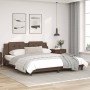 Bed frame with LED light brown synthetic leather 180x200cm by vidaXL, Beds and slatted bases - Ref: Foro24-3214126, Price: 22...