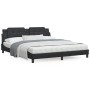 Estructura de cama con luz LED cuero sintético negro 180x200 cm de vidaXL, Camas y somieres - Ref: Foro24-3214124, Precio: 22...